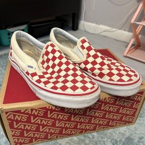 Red checked vans